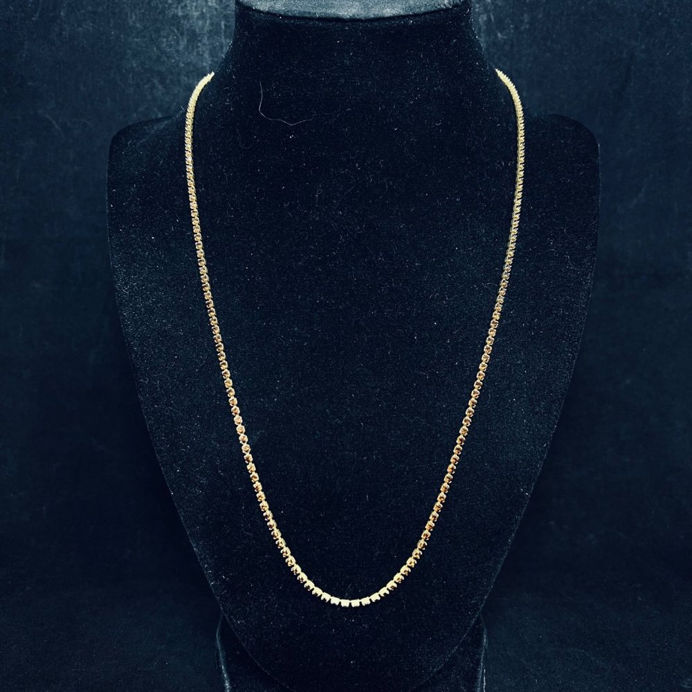 Les Bernard Inc Gold Tone And Brown Rhinestone Necklace